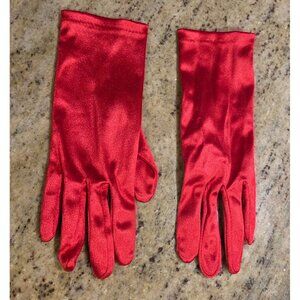 Vintage Womens Size XL XXL Ruby Red Stretch Formal Gloves 9" Long